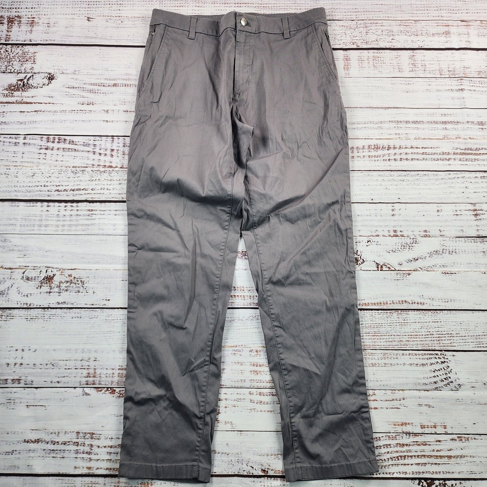 Birddogs Stretch Khaki Chino Pants Mens 32x30 Gray Slim Fit Zip Pockets